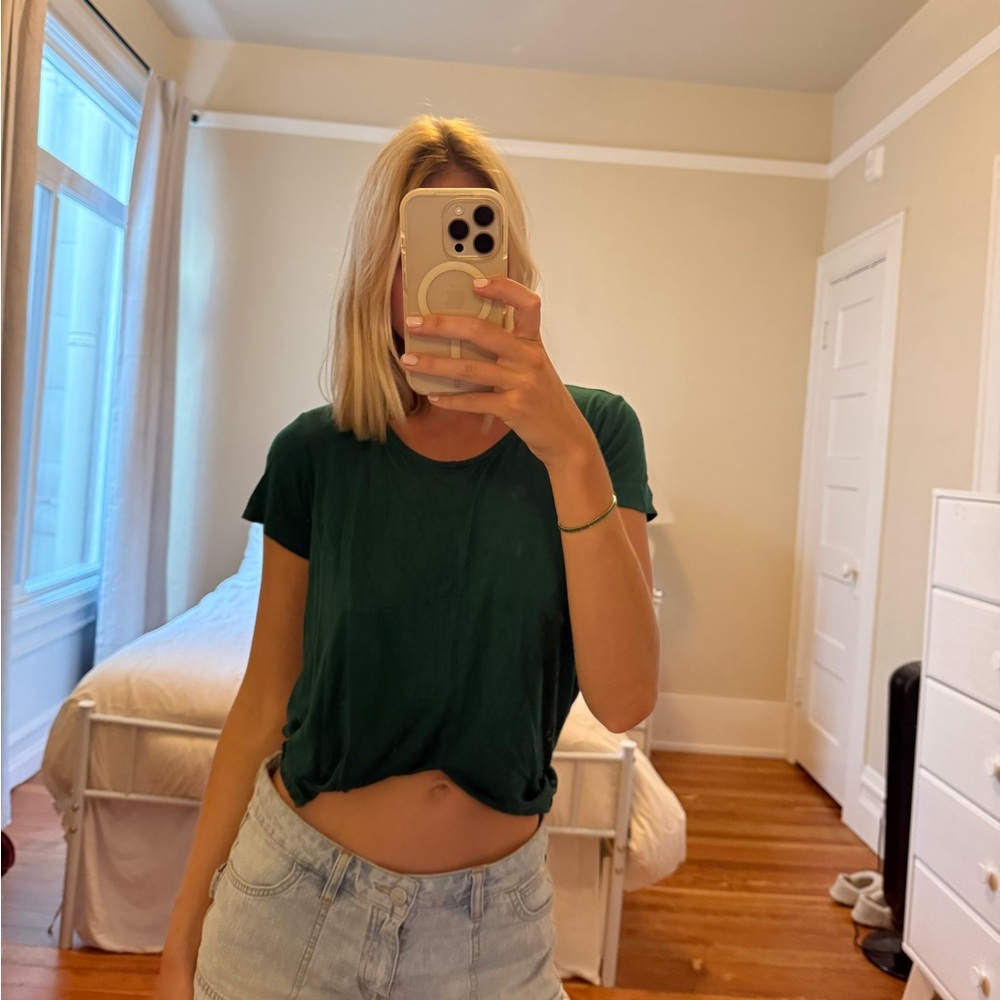 J. Crew Dark Green Short Sleeve Tee